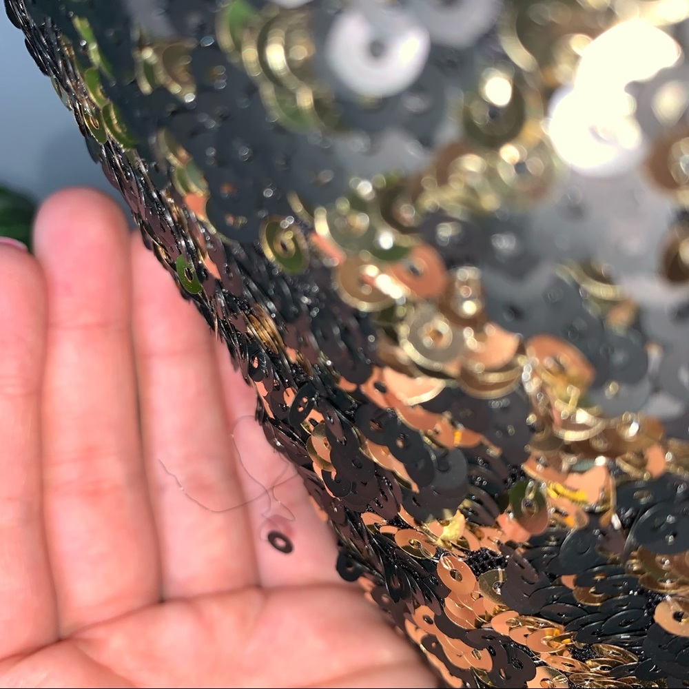 Gianni Bini Fully Sequined Black Gold Mix Mini Dress New Years Homecoming Prom! - Picture 5 of 14